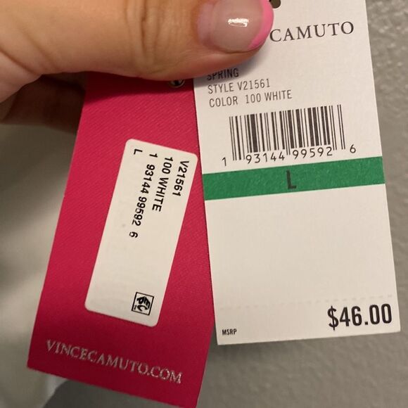 NWT- Vince Camuto- Solid white bikini bottoms with ruching- Size Large - Picture 2 of 6